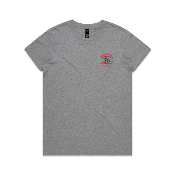 75th Anniversary Womens Tee -  White and Grey Marle Thumbnail